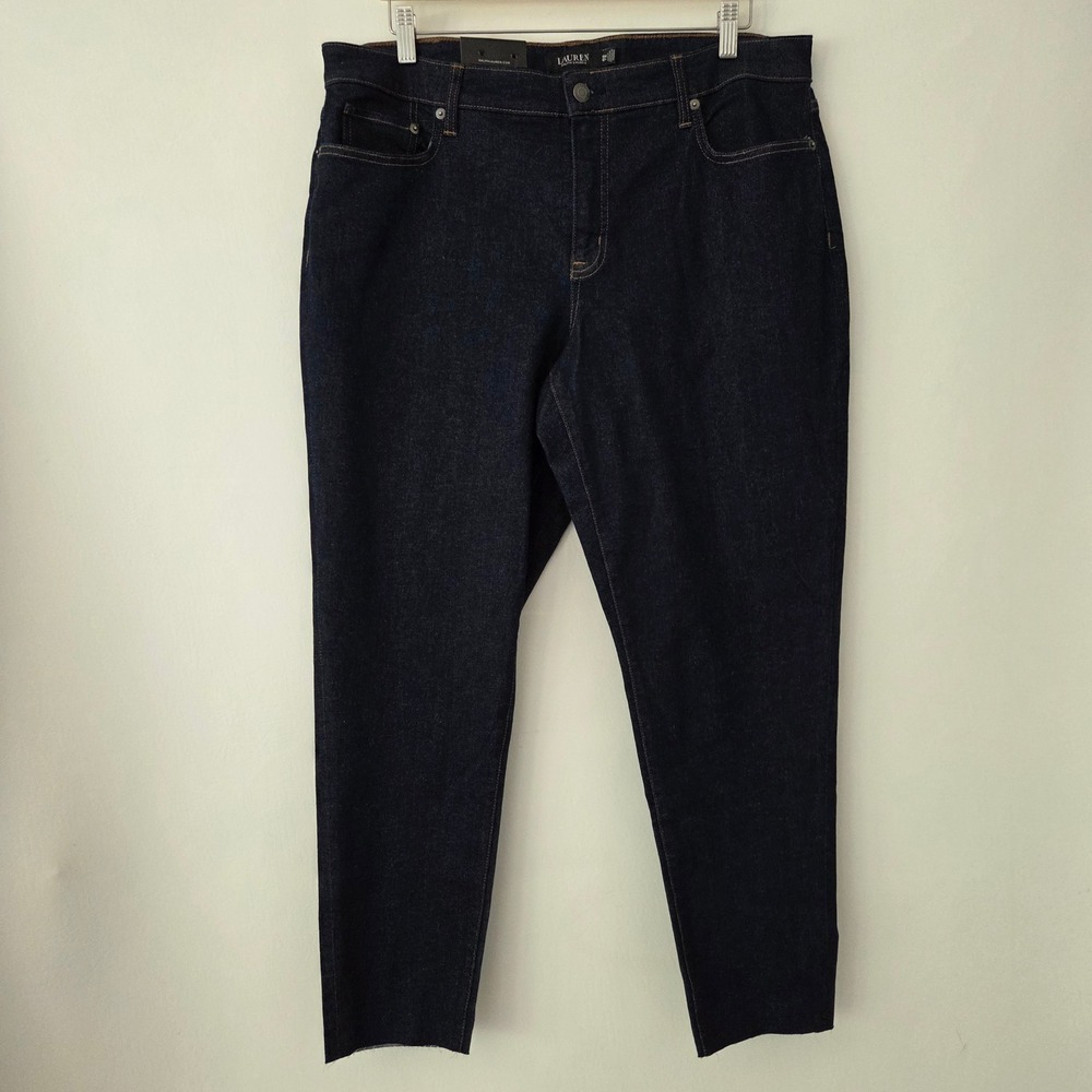NEW Lauren Ralph Lauren Skinny Jeans Indigo Curvy Mid-Rise Super Stretch 18W